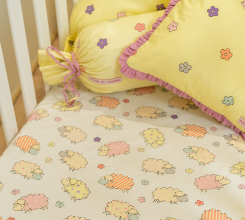 Baa Baa Black Sheep Fitted Cotsheet