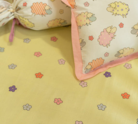 Flower Print Fitted Cotsheet