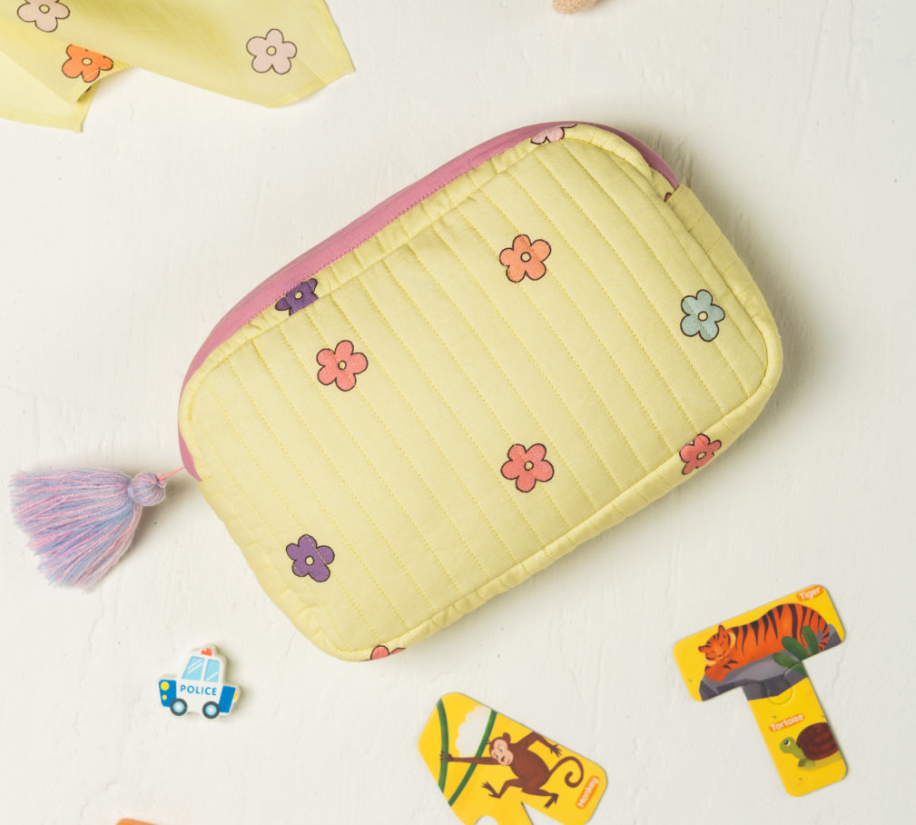 Flower Print Rectangle Pouch