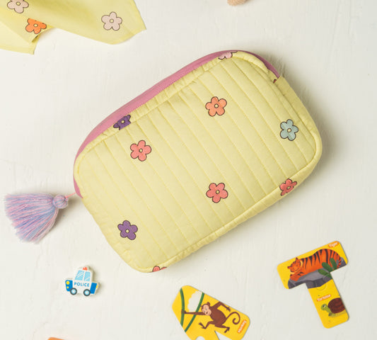 Flower Print Rectangle Pouch